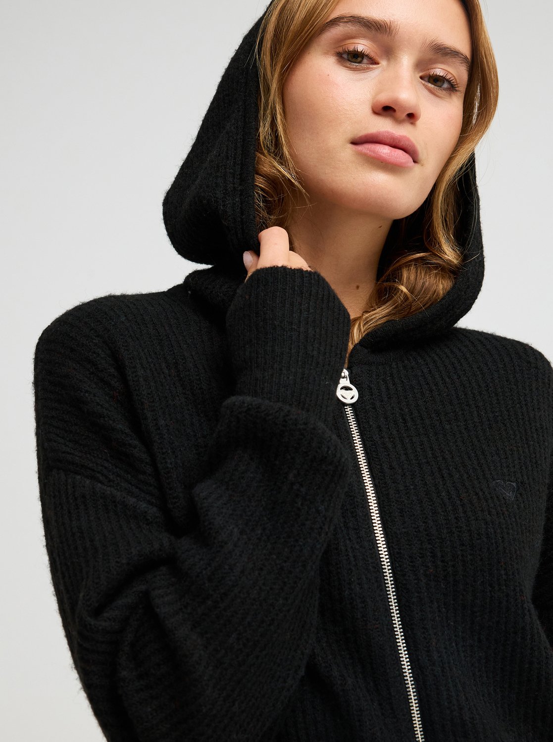 Go To The Top - Women's Black Hooded Cardigan | Roxy