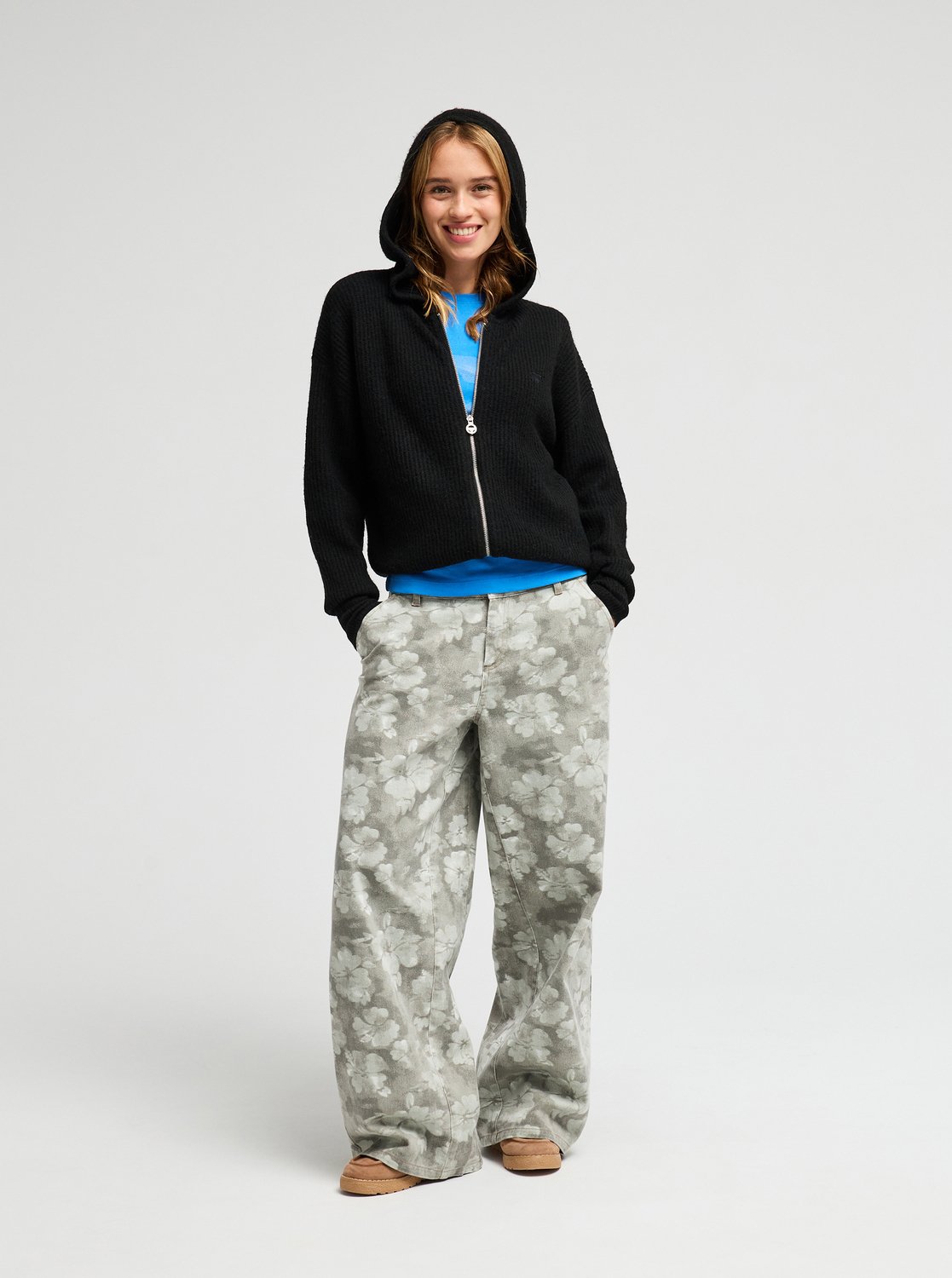 45R ブラックウォッチ　パーカー Go To The Top - Women's Black Hooded Cardigan | Roxy