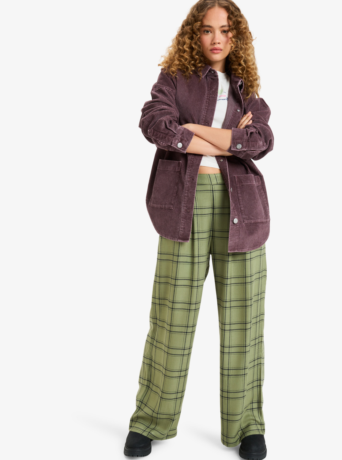 Kick Back Washed - Women's Red Oversized Corduroy Jacket | Roxy