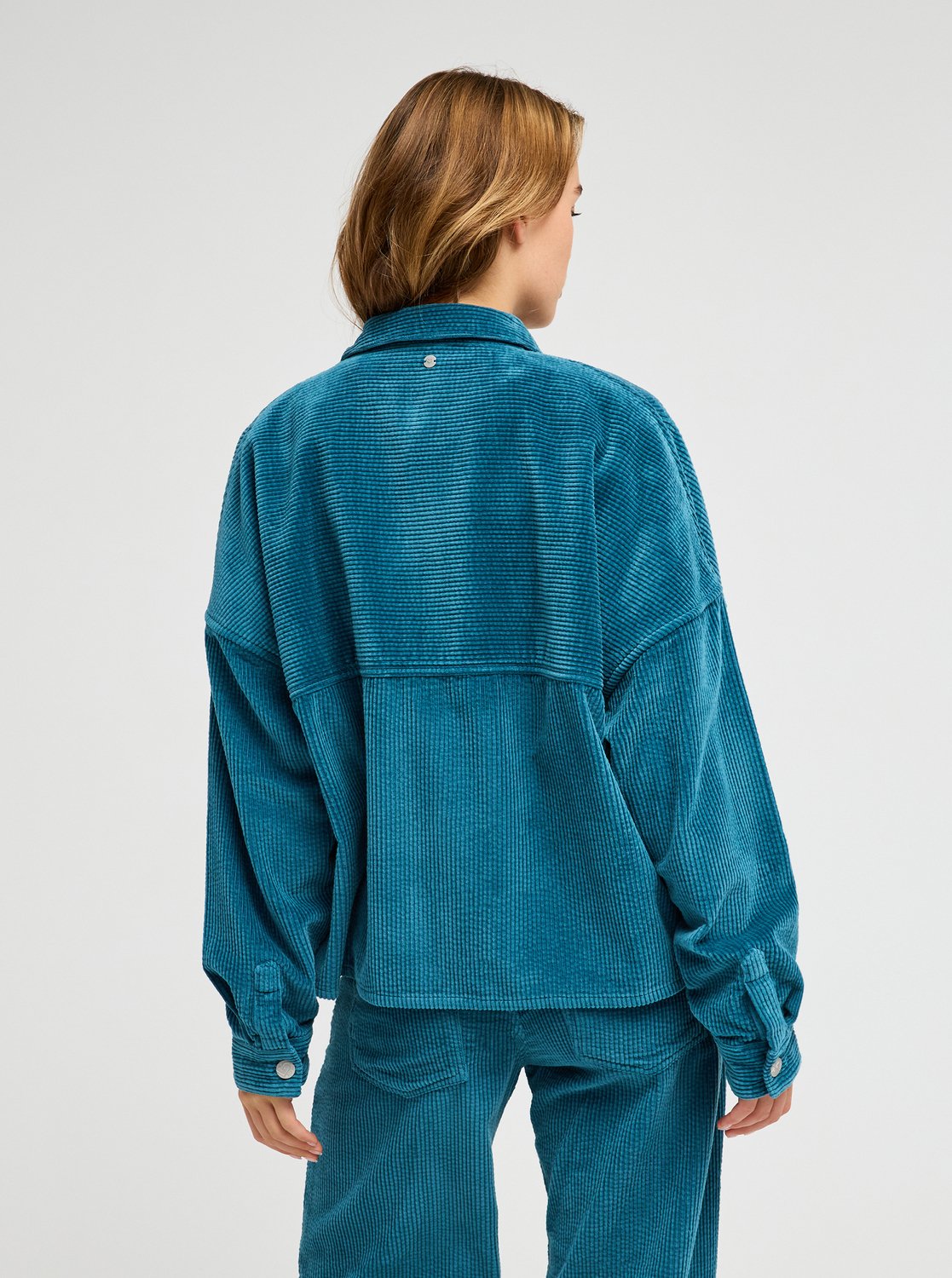Chilled Out Washed - Women's Blue Zip-up Corduroy Jacket | Roxy