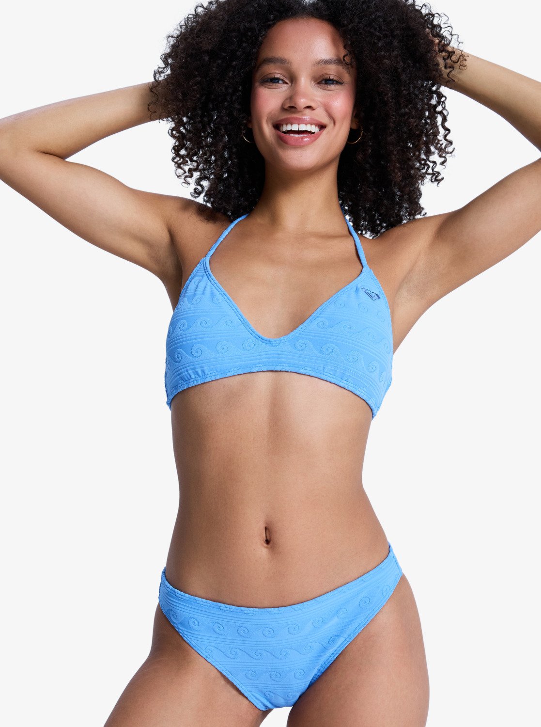 Paradise Wave Fixed Tri - Women's Blue Triangle Bikini Top | Roxy