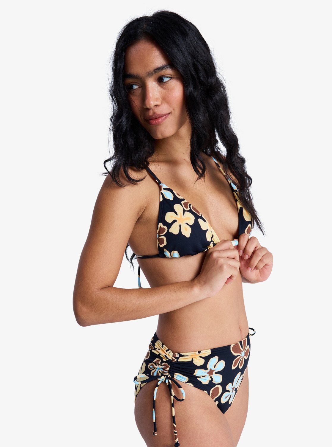 Nostalgic Feel Tiki Tri - Women's Black Triangle Bikini Top | Roxy