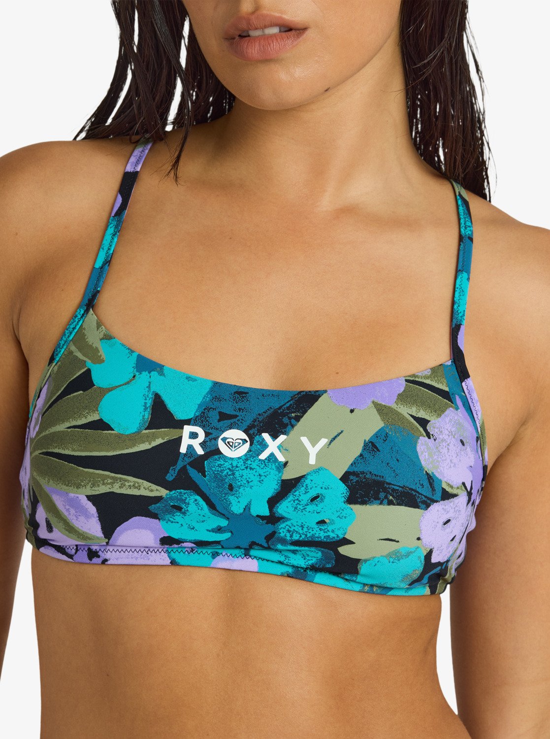 Roxy Active Bralette - Women's Purple Bralette Bikini Top | Roxy