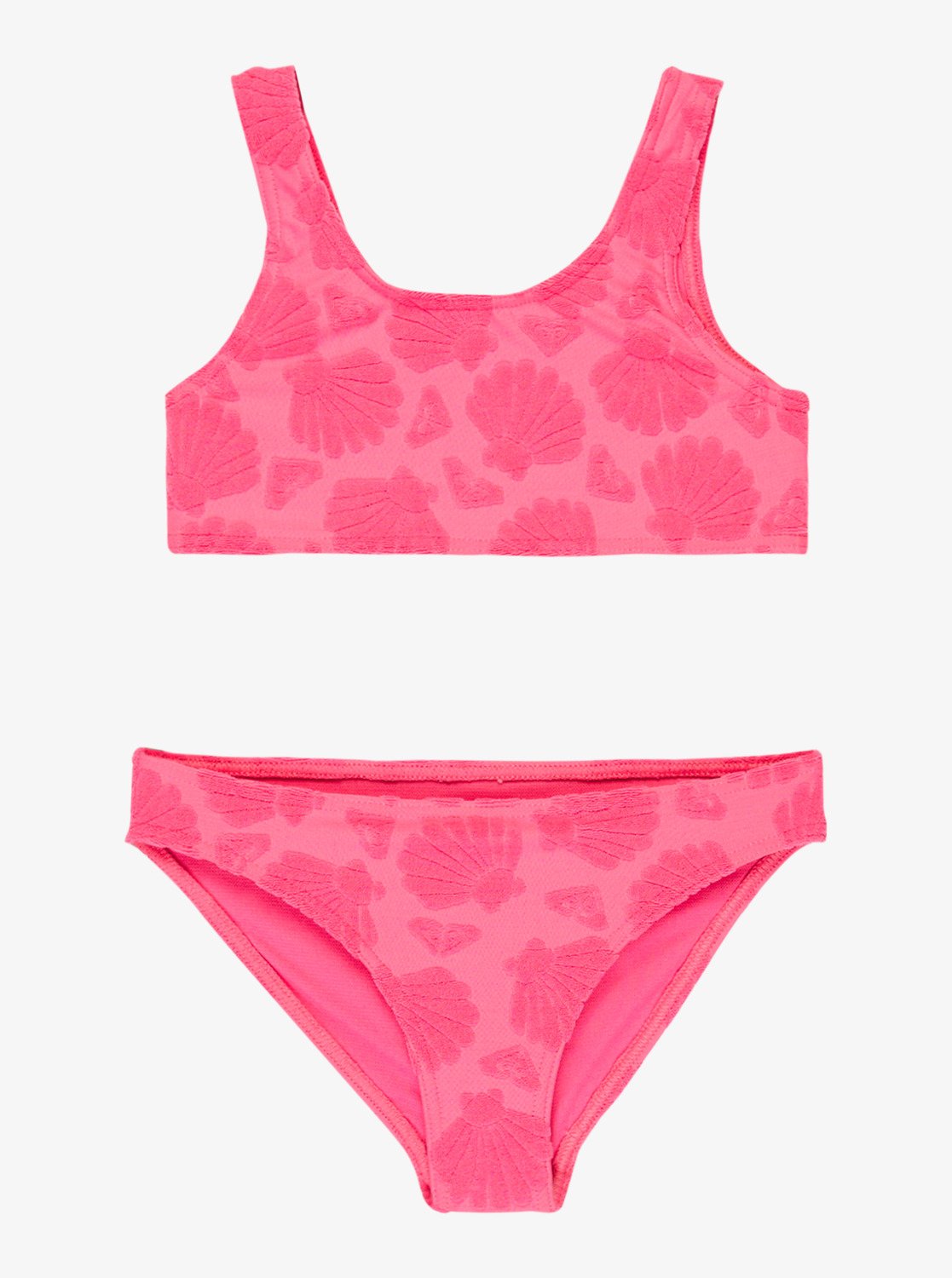 MermaidMotel専用 Shell Dream Set - Girls 2-7's Pink Two Piece Bralette Bikini Set