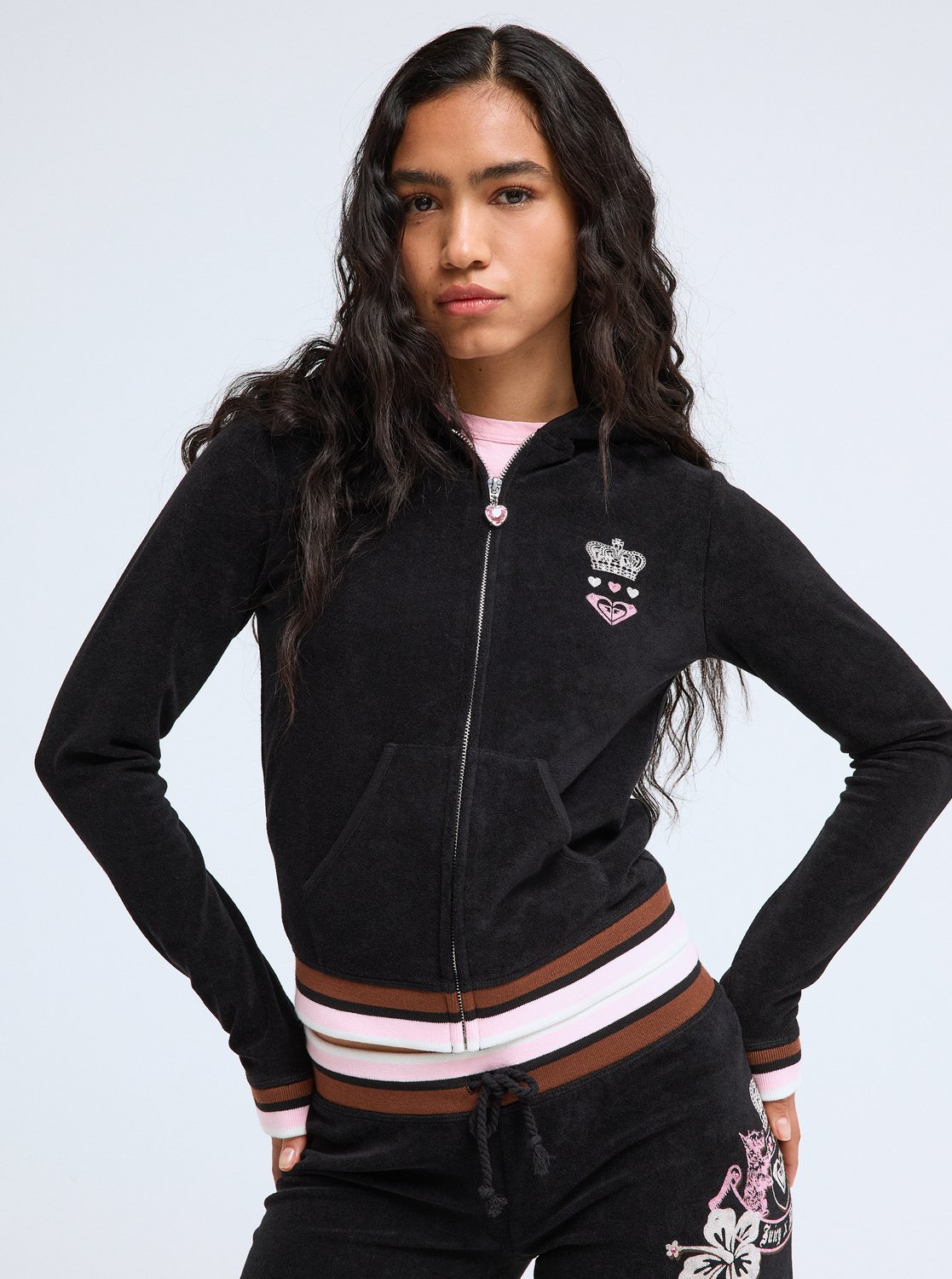 Roxy X Juicy Couture - Women's Black Zip-Up Hoodie | Roxy