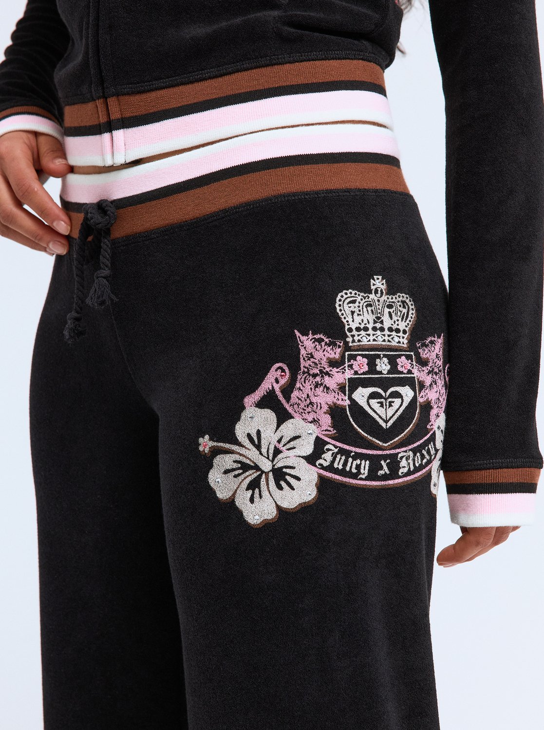 Roxy X Juicy Couture - Women's Black Tracksuit Bottoms | Roxy