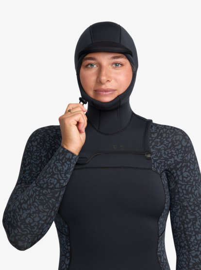 roxy, 5/4 Swell Natural - Wetsuit met een borstrits en capuchon voor Dames, ANIMAL PRINT (anm) 5/4 Swell Natural - Hooded Chest Zip Wetsuit for Women  26BW203503