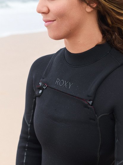 roxy, 4/3 Elite Xtra Warm - Wetsuit met een Borstrits voor Dames, BLACK (blk) 4/3 Elite Xtra Warm - Chest Zip Wetsuit for Women  26BW213501
