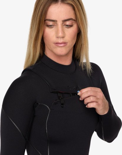 roxy, 4/3 Elite Xtra Warm - Wetsuit met een Borstrits voor Dames, BLACK (blk) 4/3 Elite Xtra Warm - Chest Zip Wetsuit for Women  26BW213501