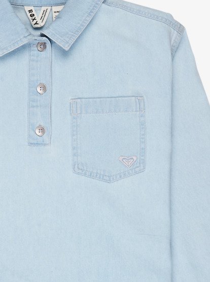 roxy, Beach Breaker - Robe chemise en jean pour Fille 4-16, LIGHT BLUE (bfg0) Beach Breaker - Long Sleeve Denim Shirt Dress for Girls 4-16  ERGDD03002
