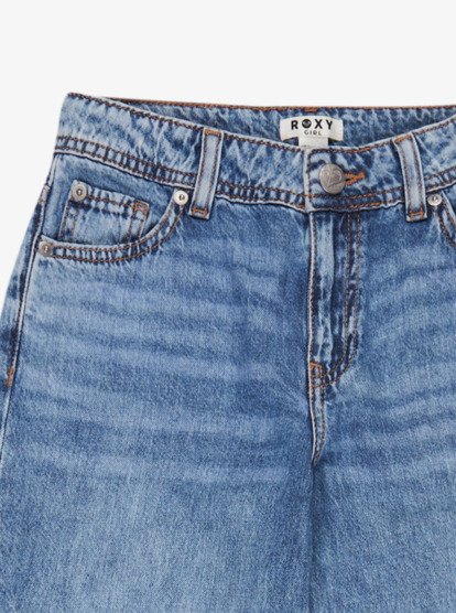 roxy, Milla Wide Mid Leg Rg - Cropped Trousers for Girls 4-16, BEAU BLUE (bsbw) Milla Wide Mid Leg Rg - Cropped Trousers for Girls 4-16  ERGDP03080