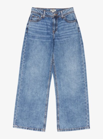 roxy, Milla Wide Mid Leg Rg - Cropped Trousers for Girls 4-16, BEAU BLUE (bsbw) Milla Wide Mid Leg Rg - Cropped Trousers for Girls 4-16  ERGDP03080