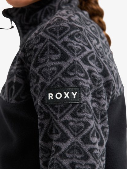 roxy, Whitecamp Half Zip - Technical Fleece for Girls 8-16, TRUE BLACK ROXYGRAM TONAL (kvj5) Whitecamp Half Zip - Technical Fleece for Girls 8-16  ERGFT03945
