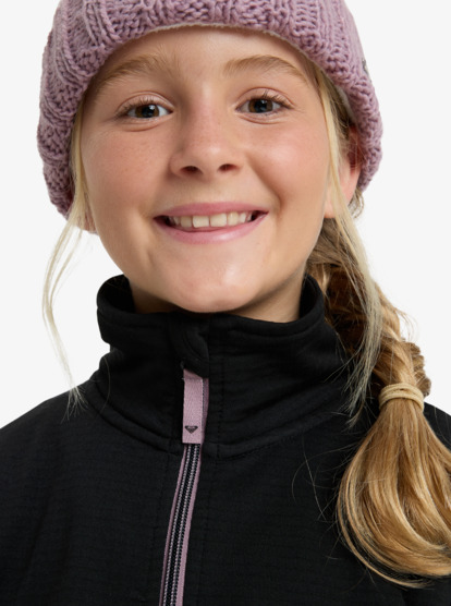 roxy, Sidley - Sweatshirt com fecho de correr para raparigas 8-16, TRUE BLACK (kvj0) Sidley - Technical Mid Layer for Girls 8-16  ERGFT04014