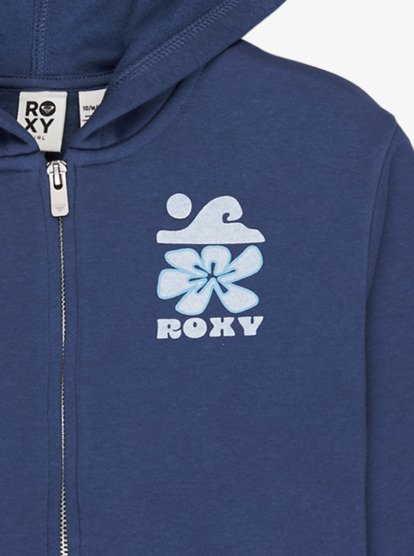 roxy, Surf Feeling Zipped Brushed - Sweatshirt com capuz e fecho para raparigas 4-16, VINTAGE INDIGO (byl0) Surf Feeling Zipped Brushed - Zip Hoodie for Girls 4-16  ERGFT04020