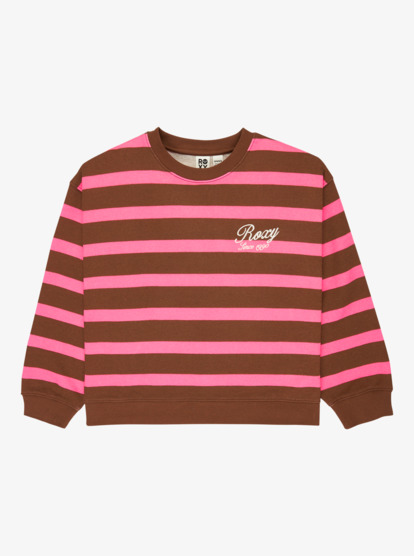 roxy, Little Things - Gestreiftes Sweatshirt für Mädchen 4-16, TIRAMISU STRICTLY STRIPE (xmcm) Little Things - Striped Sweatshirt for Girls 4-16  ERGFT04023