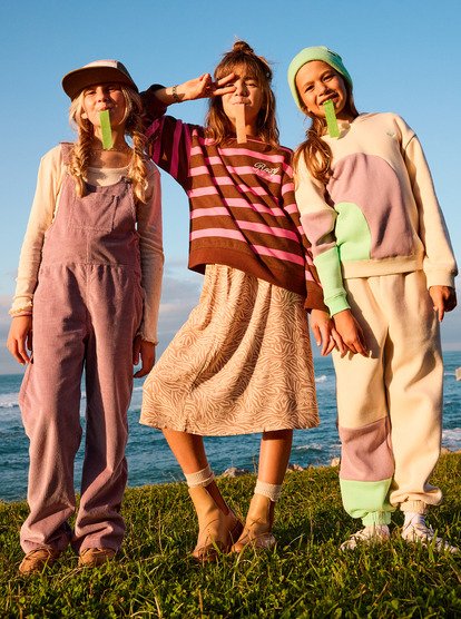 roxy, Little Things - Gestreiftes Sweatshirt für Mädchen 4-16, TIRAMISU STRICTLY STRIPE (xmcm) Little Things - Striped Sweatshirt for Girls 4-16  ERGFT04023