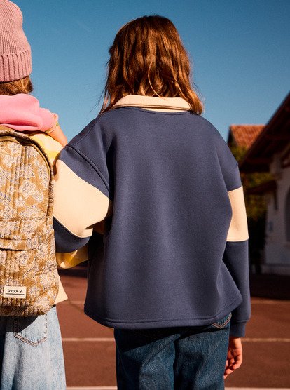 Iconic Waves - Colour Block Shirt Collar Sweatshirt for Girls 4-16  ERGFT04025