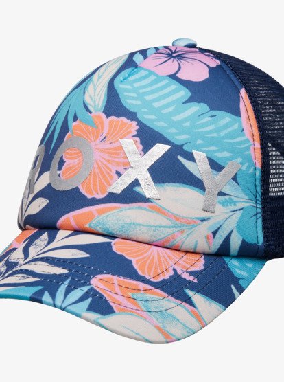 roxy, Honey Coconut - Trucker Cap for Girls, VINTAGE INDIGO TROPICAL ADVENT (byl6) Honey Coconut - Trucker Cap for Girls  ERGHA03374