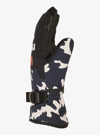 roxy, Roxy Jetty Girl - Luvas de snow técnicas para raparigas, TRUE BLACK BIG FLOWER (kvj2) Roxy Jetty Girl - Technical Snow Gloves for Girls  ERGHN03048