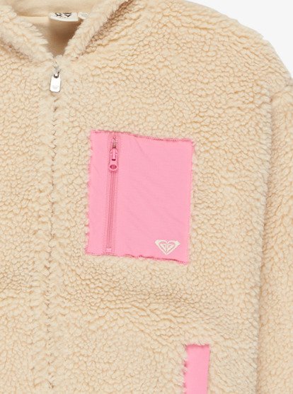 roxy, Perfect Cloud - Zip Polar Jacket for Girls 4-16, PARCHMENT (tec0) Perfect Cloud - Zip Polar Jacket for Girls 4-16  ERGJK03138