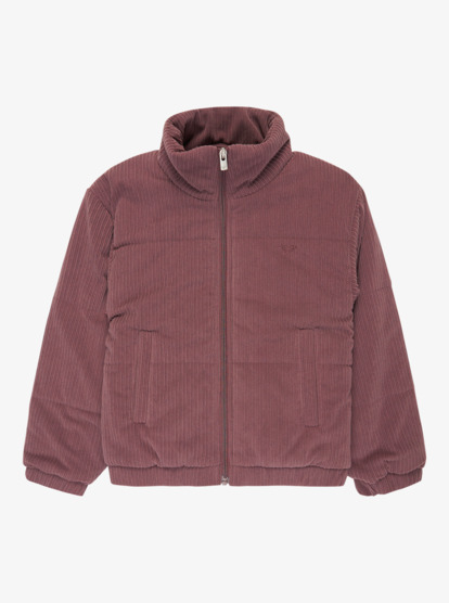 roxy, Smile Right Now - Padded Puffer Corduroy Jacket for Girls 4-16, HUCKLEBERRY (rrf0) Smile Right Now - Padded Puffer Corduroy Jacket for Girls 4-16  ERGJK03139
