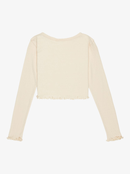 Hey Yeah Yeah Pointelle - Cropped Long Sleeve Slim T-Shirt for Girls 4-16  ERGKT03274