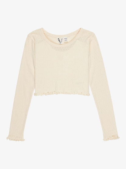 Hey Yeah Yeah Pointelle - Cropped Long Sleeve Slim T-Shirt for Girls 4-16  ERGKT03274