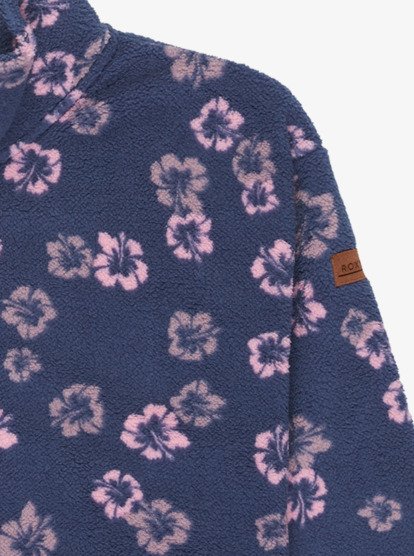 roxy, Calling All Mys - Velo com meio fecho para raparigas 4-16, VINTAGE INDIGO SHES CUTE BIG (byl3) Calling All Mys - Half Zip Fleece for Girls 4-16  ERGPF03082