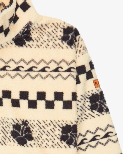 roxy, Calling All Mys - Velo com meio fecho para raparigas 4-16, PARCHMENT MORNING CRUSH RG (tec4) Calling All Mys - Half Zip Fleece for Girls 4-16  ERGPF03082