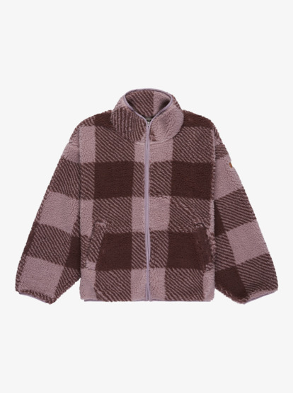 roxy, Like Electricity - Velo polar com fecho completo para raparigas 4-16, NIRVANA BE BOLD PLAID RG (pjq2) Like Electricity - Full Zip Polar Fleece for Girls 4-16  ERGPF03084