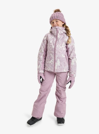 roxy, Free Jet - Technical Snow Jacket for Girls 8-16, DISCREET MAUVE WINTERLAND (mgq2) Free Jet - Technical Snow Jacket for Girls 8-16  ERGTJ03198