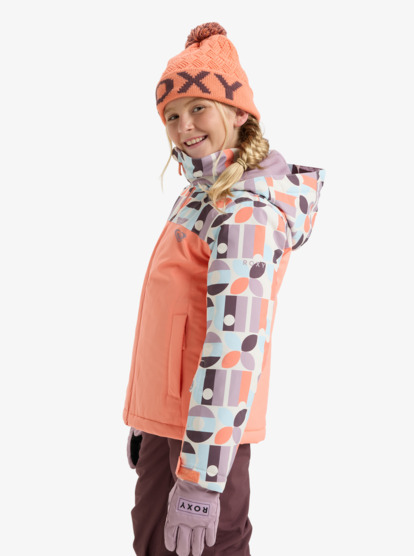 roxy, Galaxy - Technical Snow Jacket for Girls 8-16, WHISPER WHITE WINTER FONT (wcf1) Galaxy - Technical Snow Jacket for Girls 8-16  ERGTJ03200