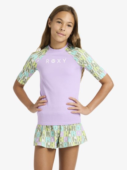 Roxy Active - Short Sleeve Rash Vest for Girls 6-16  ERGWR03486