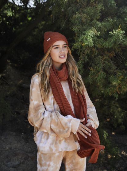 roxy, Island Fox - Écharpe en tricot pour Femme, BAKED CLAY (cns0) Island Fox - Knitted Scarf for Women  ERJAA04066