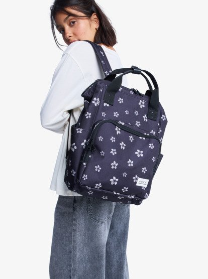 roxy, Swifty - Medium Backpack for Women, ANTHRACITE SOL SEARCHER DITSY (kvj4) Swifty - Medium Backpack for Women  ERJBP04916