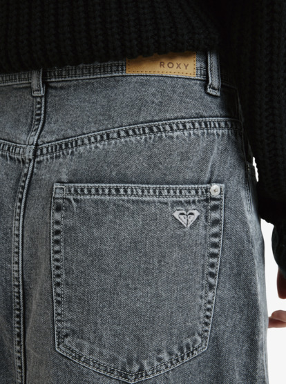 roxy, Cold Winds - Midi Length Denim Skirt for Women, MID GREY (kph0) Cold Winds - Midi Length Denim Skirt for Women  ERJDK03039