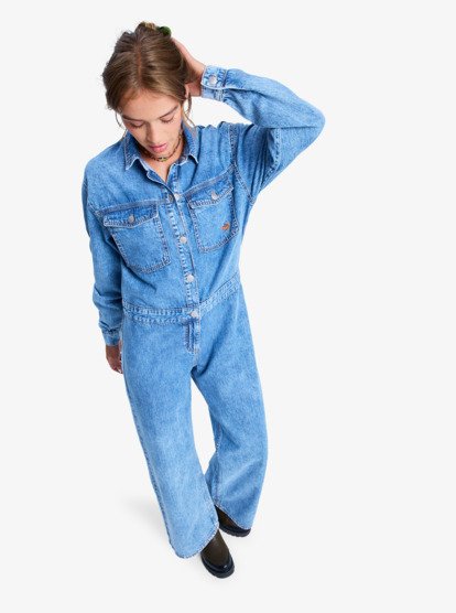 Coastal Weekend - Long Sleeve Denim Romper for Women  ERJDO03001