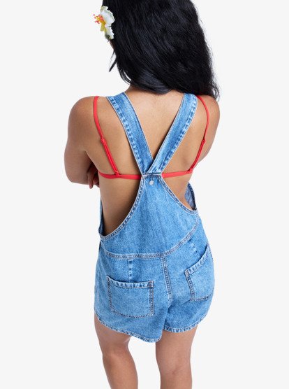 roxy, Crystal Coast Denim - Pantalón de peto carpintero para mujer, BEAU BLUE (bsbw) Crystal Coast Denim - Dungarees for Women  ERJDO03004