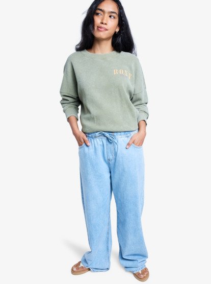 roxy, Stunning View Beau Blue - Calças de ganga descontraídas para mulher, BEAU BLUE (bsbw) Stunning View Beau Blue - Relaxed Jeans for Women  ERJDP03313