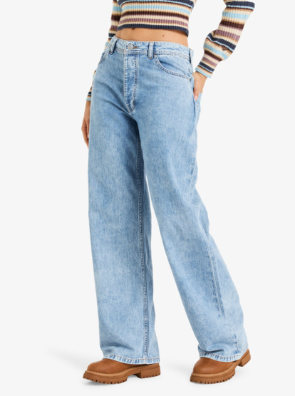 roxy, Milla Wide Leg Regular Beau - Cropped for Women, BEAU BLUE (bsbw) Milla Wide Leg Regular Beau - Cropped for Women  ERJDP03317