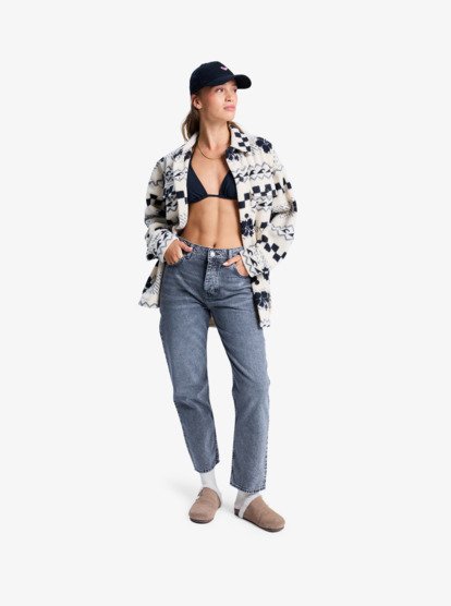 Patti Straight Mid Grey - Straight Denim Jeans for Women  ERJDP03319