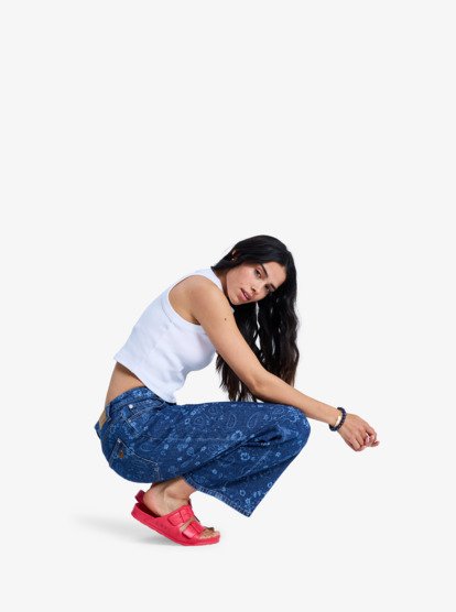 Boogie Night Mid Ocean Blue - Wide Leg Denim Jeans for Women  ERJDP03332