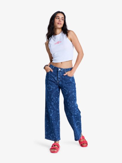 Boogie Night Mid Ocean Blue - Wide Leg Denim Jeans for Women  ERJDP03332