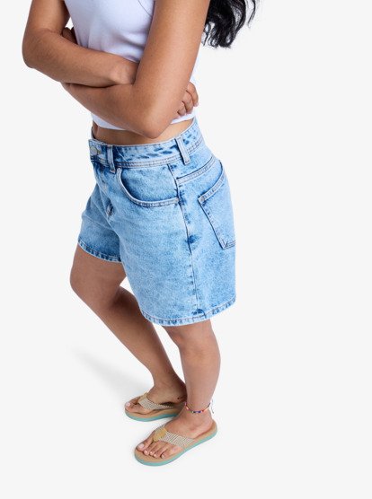 roxy, Morning Splendour - Denim Bermuda voor Dames, BEAU BLUE (bsbw) Morning Splendour - Denim Bermuda Shorts for Women  ERJDS03337