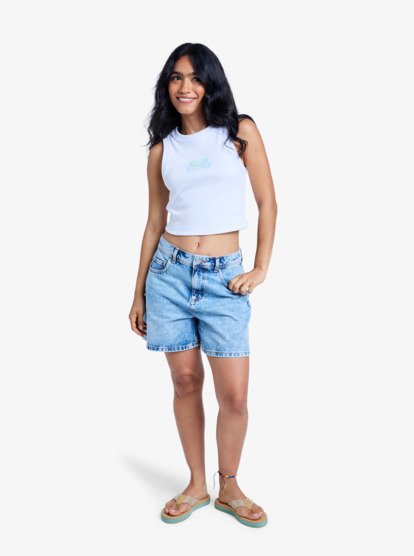 roxy, Morning Splendour - Denim Bermuda voor Dames, BEAU BLUE (bsbw) Morning Splendour - Denim Bermuda Shorts for Women  ERJDS03337