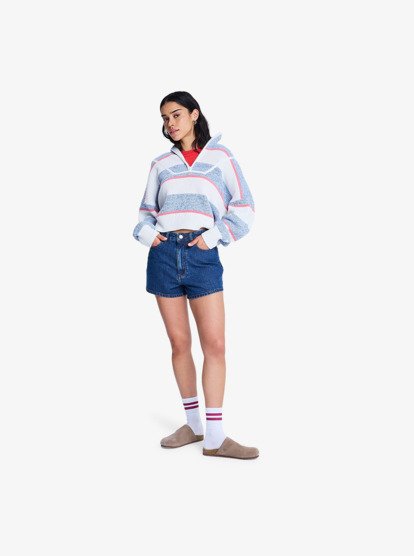 Offshore Mid Ocean Blue - Denim Shorts for Women  ERJDS03343