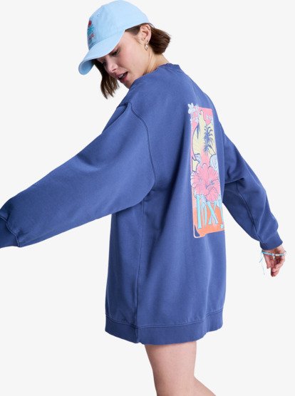 Saturday Night Vibes - Oversized Sweatshirt Dress for Women  ERJFD03002