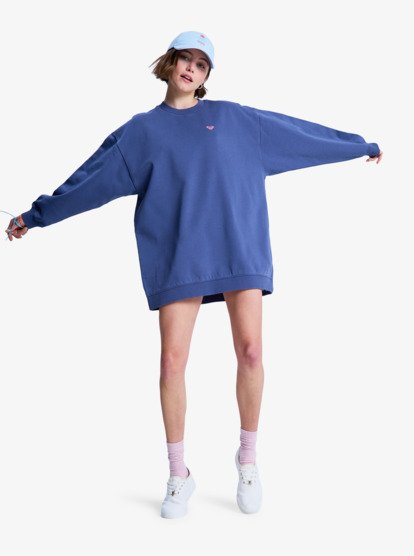 Saturday Night Vibes - Oversized Sweatshirt Dress for Women  ERJFD03002