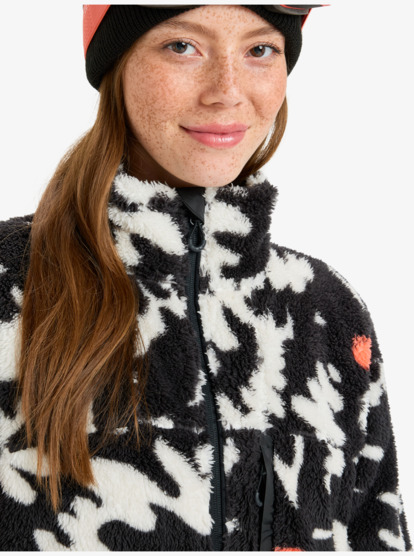roxy, Alabama Full Zip Printed - Technical Mid Layer for Women, TRUE BLACK BIG FLOWER (kvj2) Alabama Full Zip Printed - Technical Mid Layer for Women  ERJFT04970